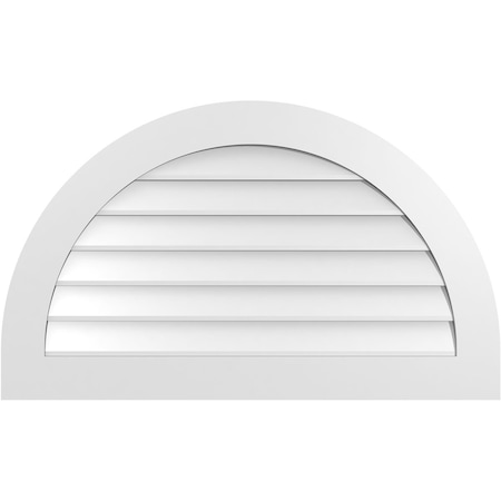 Round Top Surface Mount PVC Gable Vent: Non-Functional, W/ 3-1/2W X 1P Standard Frame, 40W X 24H